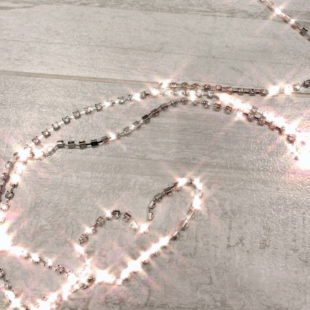 Charm Silver Body Chain Crystal Rhinestone Harness - Picture 7 of 12